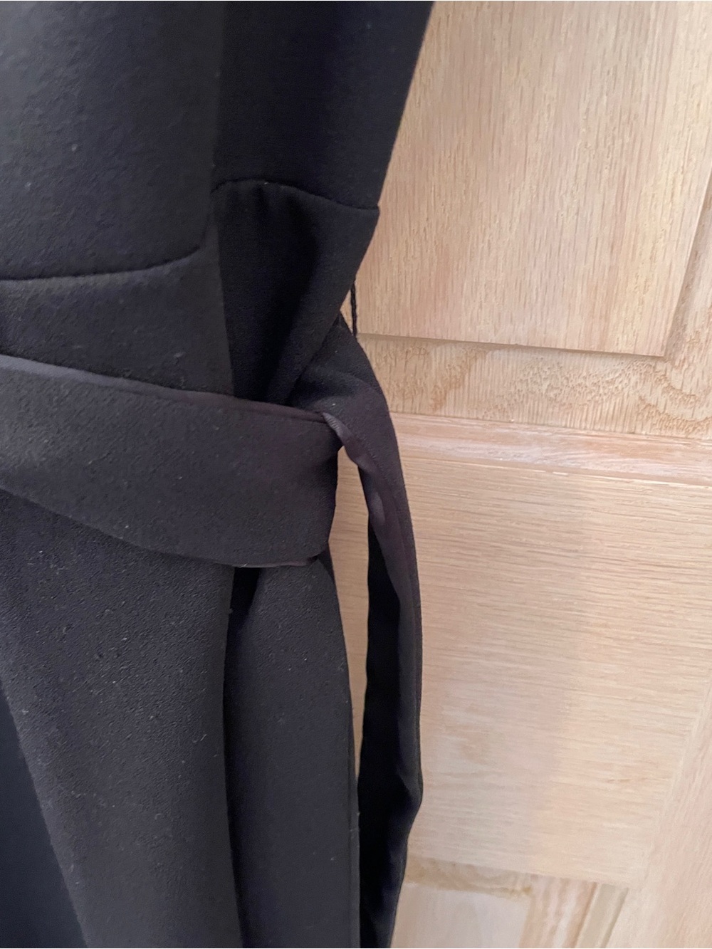 Adrianna Papell Black Satin-Trim Wrap Jumpsuit - Picture 8 of 14